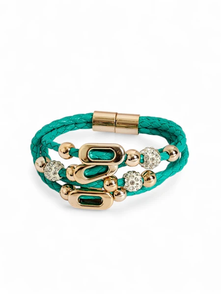 Női karkötő gyöngyökkel és cirkóniákkal