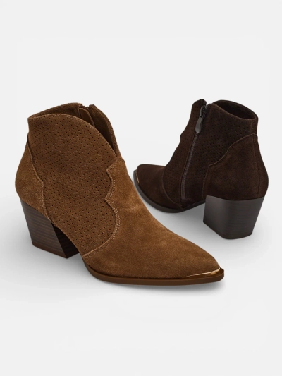 Nilof természetes bőr női cowboy csizmák