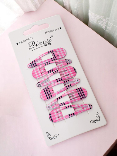 Royalfashion 6 darabos kockás hajcsat szett