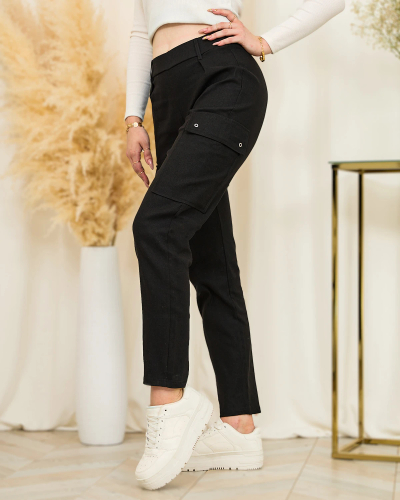 Royalfashion Női egyenes harci nadrág fekete színben