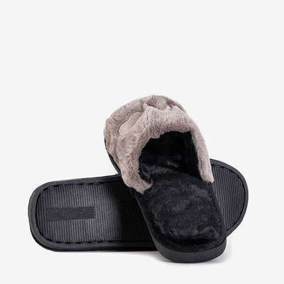 Szürke női papucs szőrrel Wortan - Lábbeli