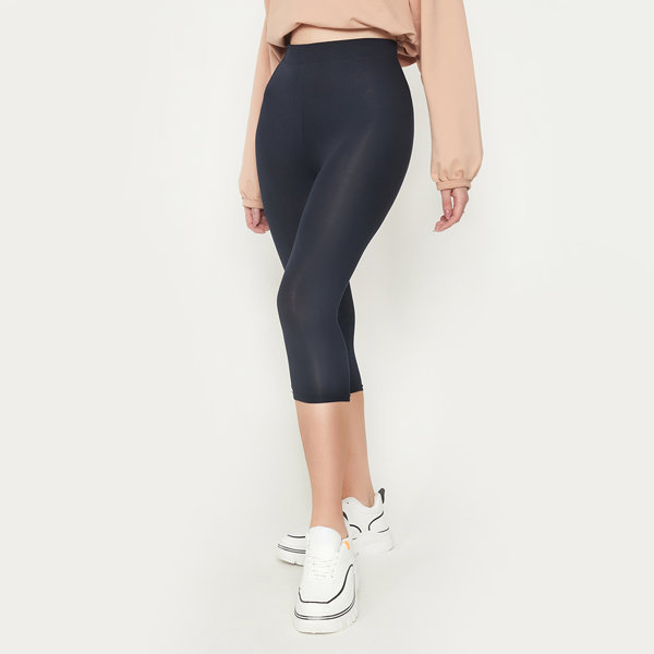 Női 3/4 hosszúságú sötétkék leggings - Ruházat