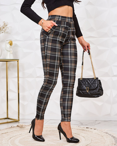 Royalfashion Melegített kockás női teggings