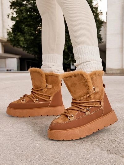 Royalfashion Női fűzős havacsizma Liloz