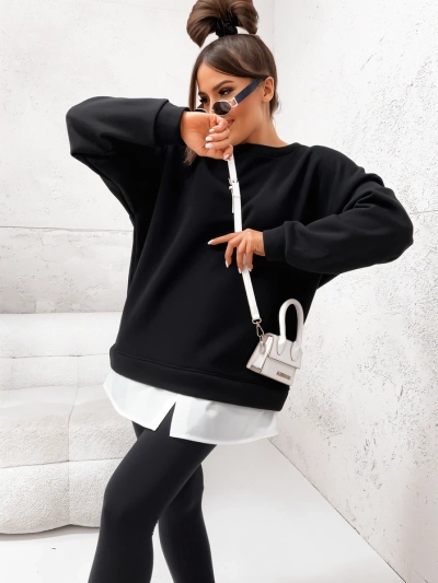 Royalfashion Női pamut pulóver leválasztható alsó résszel