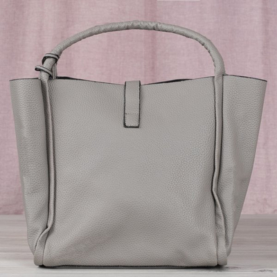 Szara torba damska z frędzelkiem - Torebki