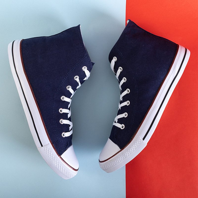 Sötétkék férfi magas sarkú cipő Huliwer - Lábbeli