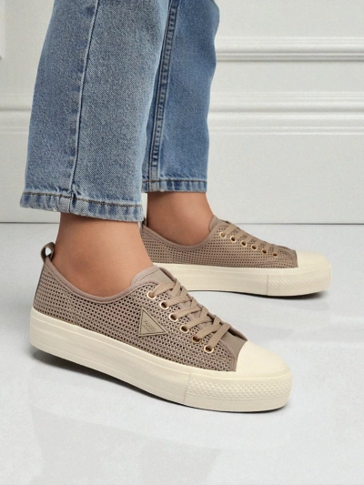 Női Hypatia Mesh világosbarna nyári sneaker lapos talp 3cm