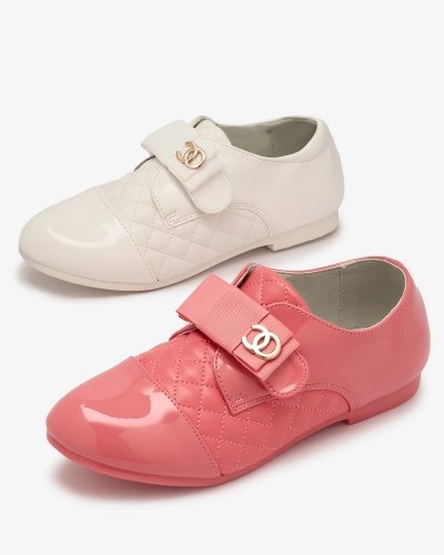Lányok steppelt öko bőr félcipő fehér színben Werme- Footwear