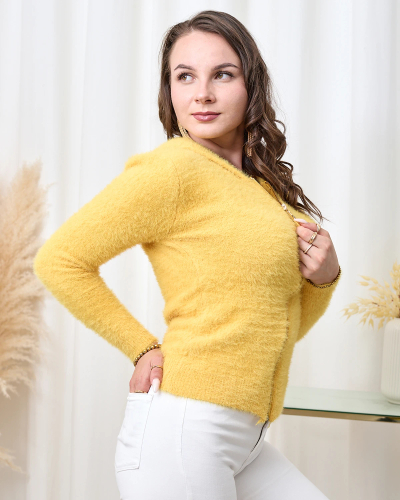 Royalfashion Női pulóver pulóver sárga színben