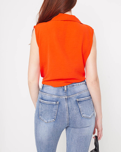 Narancssárga crop top blúz gombokkal rögzítve - Ruházat
