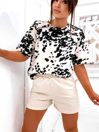 Royalfashion Női Pamut Szett Pólóval és Sorttal COW