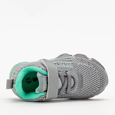 Szürke gyermek sportcipő menta részletekkel Dons - Footwear