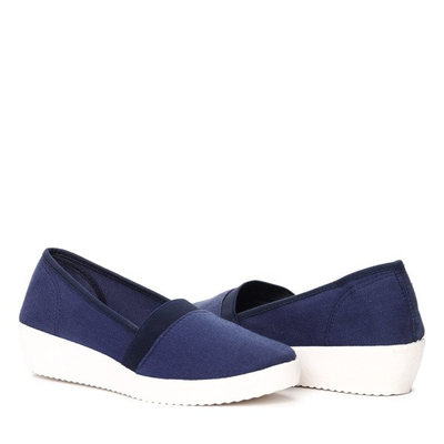 Navy blue balerinas on the ék Biella - Cipő