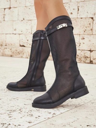 Royalfashion Magas perforációjú női boka csizmák Ovittole