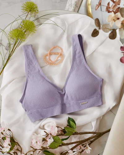 Royalfashion női bordázott sportmelltartó
