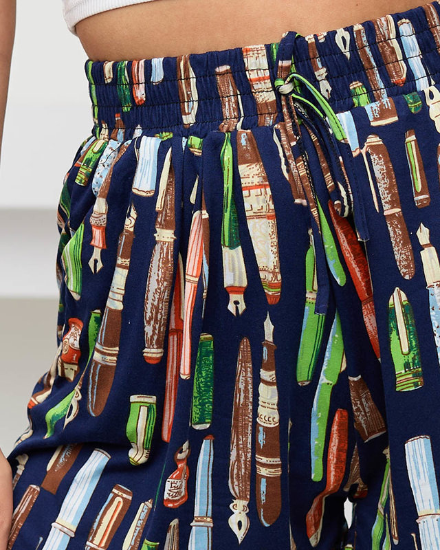 Neonzöld mintás női rövidnadrág - Ruházat