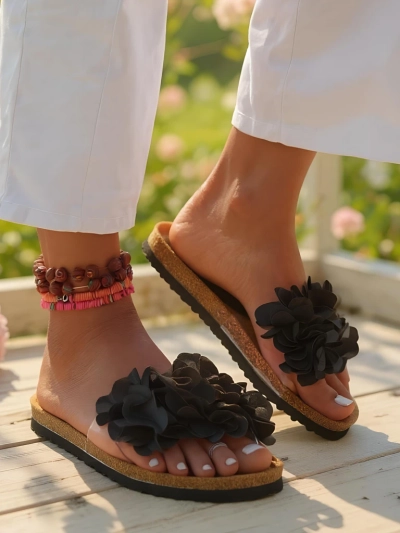 Royalfashion női papucs virágokkal Flora Soft