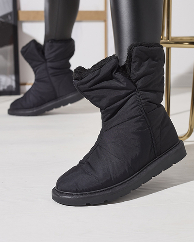 Fekete női csizma a'la hócsizma Kalioli- Footwear
