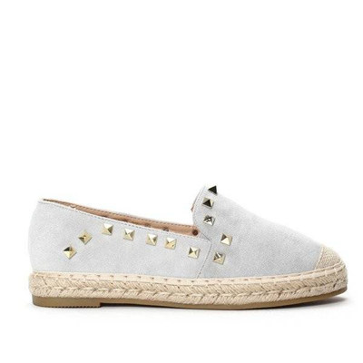OUTLET Ezüstszürke espadrillák ökobőrből Normen - Cipők