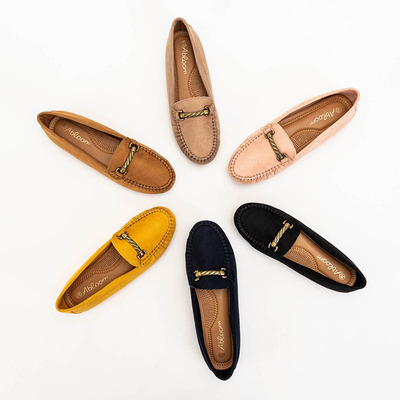 Sötétkék női mokaszinok Seriti-dísszel - Lábbeli