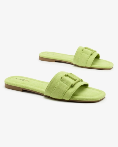 Royalfashion Neonzöld női flip-flopok csattal Rydr