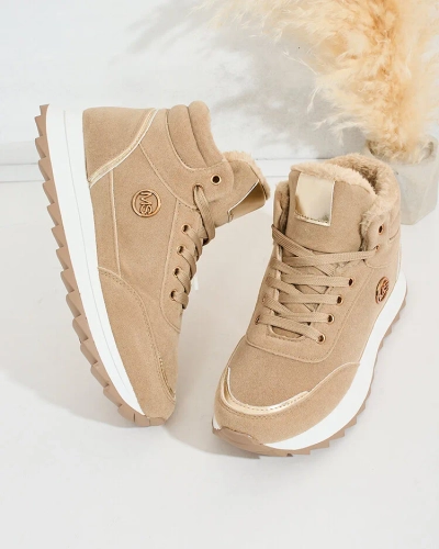 Royalfashion Melegített női tornacipő szőrmével Casill