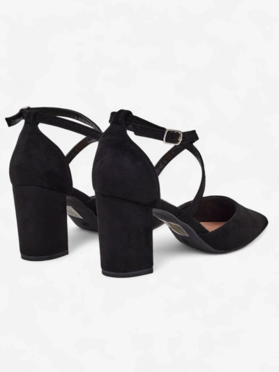 Royalfashion női ökovelúr magassarkú cipők Kanastru pántokkal