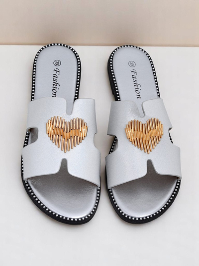 Royalfashion Női lapos talpú Heart Chic papucs