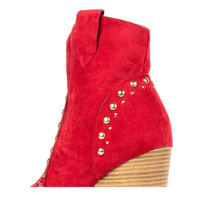 Piros cowboy csizma a magas Gana oszlopon - Lábbeli