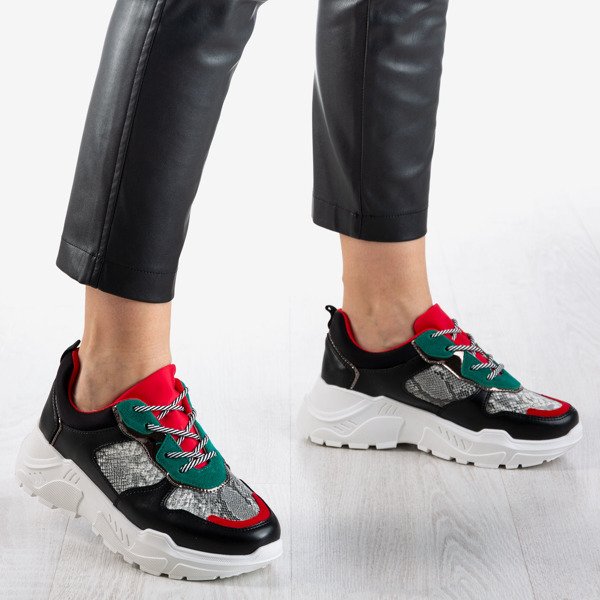 Többszínű kígyóbőr cipők Sella - cipők