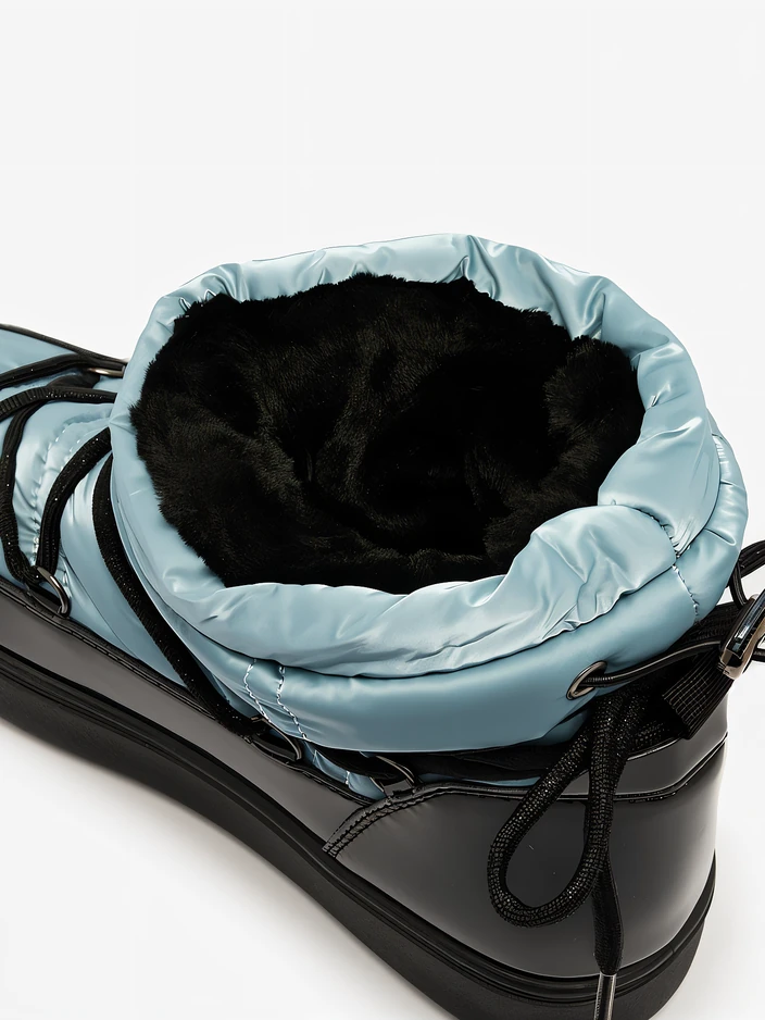 Royalfashion Női csúszós csizma a'la hócsizma kék színben Vevnose