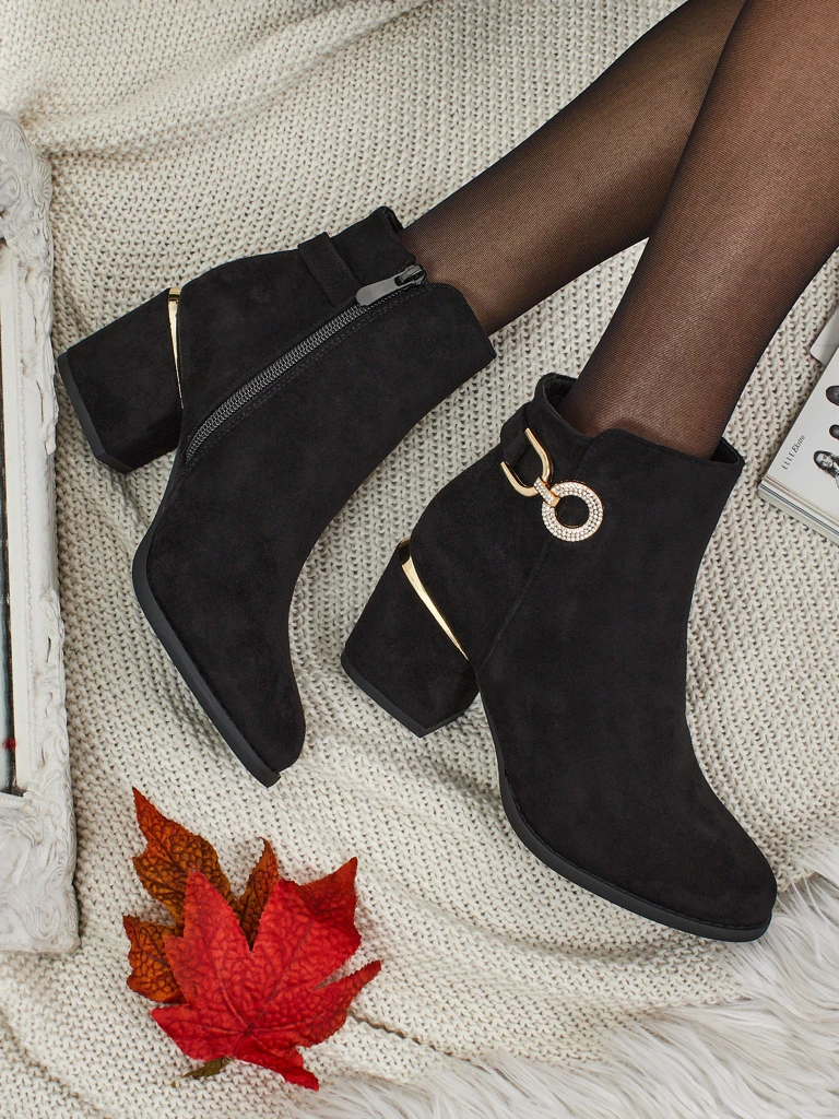 Talrima női öko velúr bokacsizma vastag sarokkal