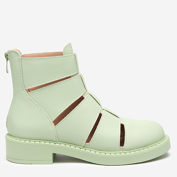 OUTLET Zöld női csizma kivágásokkal a Berofeli-től - Lábbeli