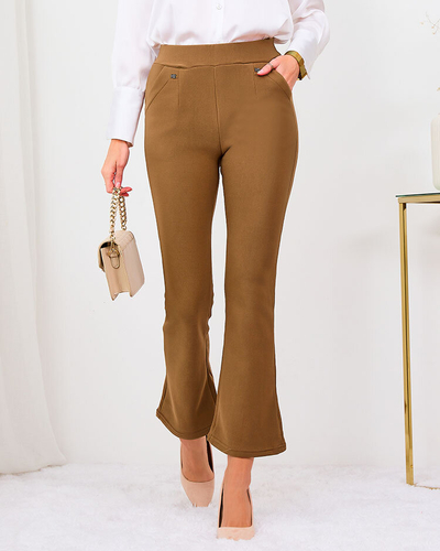 Royalfashion Fekete női ökobőr leggings a'la bells