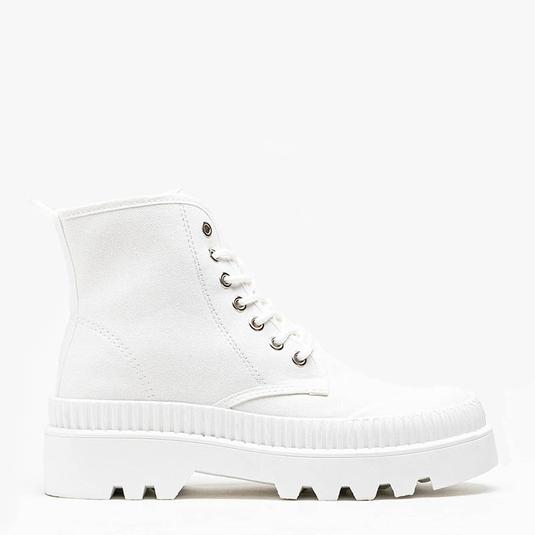 Női fehér bokacsizma Roulle - Cipők