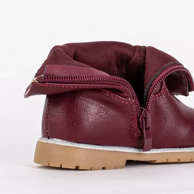 Bordó lány csizma dekoratív Nokimi-Shoes felsőrésszel