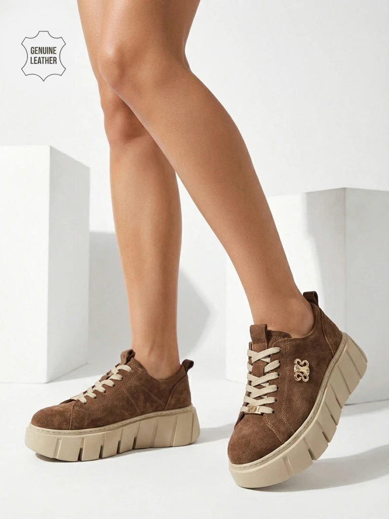 Renos sportos női sneakerek természetes bőrből