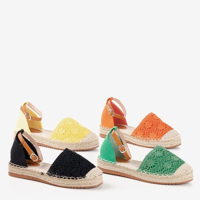 Zielone espadryle z ażurową cholewką Asti - Obuwie