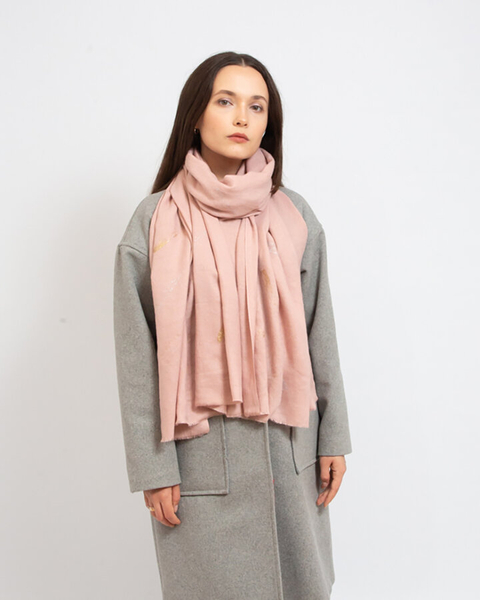 Royalfashion rózsaszín női vékony sál csillámmal