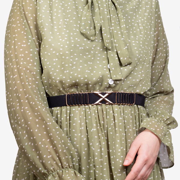 Női fekete rugalmas derékzárás Hátsó záródás - Kiegészítők