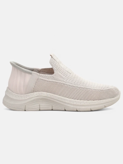 Aurelia Comfort Bézs Színű Slip On Női Szövet Cipő Lapos Sarokkal