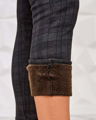 Royalfashion Női szigetelt kockás teggings nadrág