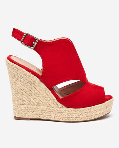 Piros eco velúr női ékszandál Devof - Footwear