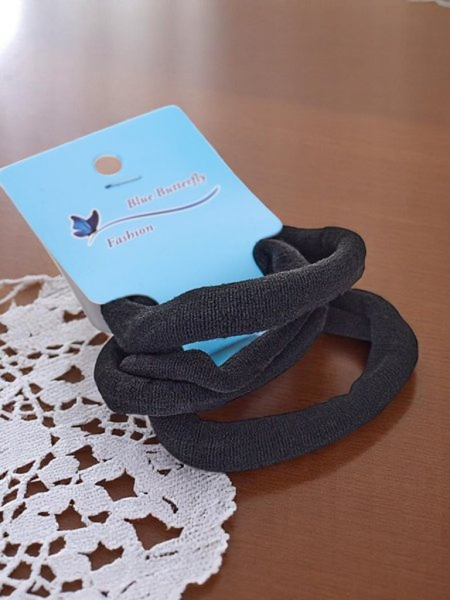 Royalfashion 3 darabos fekete hajgumi szett Nero