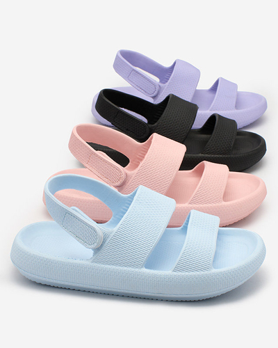 Royalfashion Élénk rózsaszínű gyermek gumi tépőzáras szandál Flexi Steps