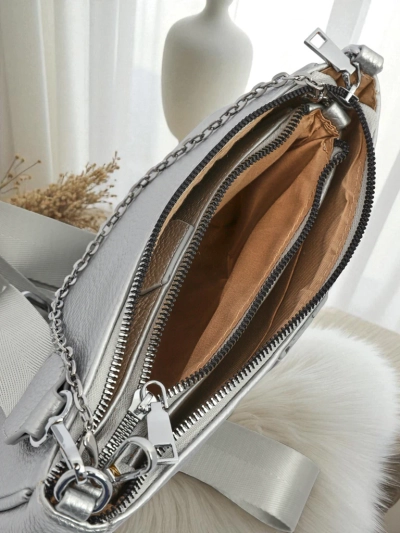 Aurelia Multi Silver – 3 az 1-ben női öko bőr táska kerek tasakkal