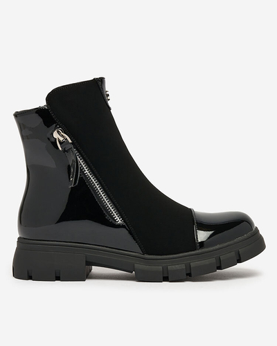 Royalfashion Fekete matt női csizma Hedaheh