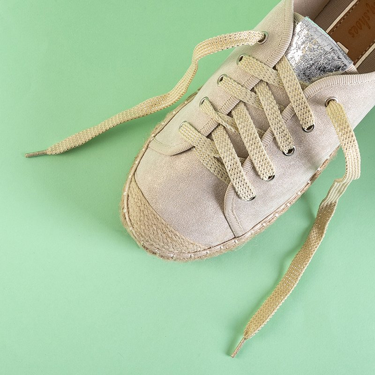 Női bézs cipők a'la espadrilles a Woilla platformon - Lábbeli