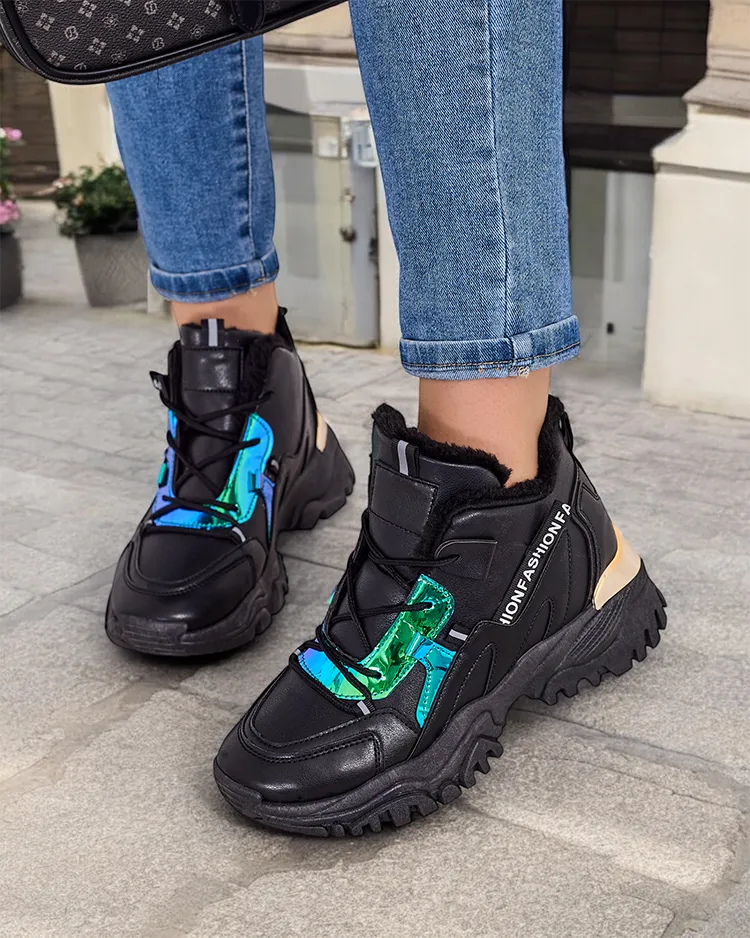 Royalfashion Női Sneakers Meleg Bélés Szintetikus műbőr felsőrészű női sportcipő a sneakerek stílusában, vastagabb talppal. Kandalló fűtésű belül. Nagyszerű kiegészítés a téli hétköznapi szettjeidhez! 87654321 <p>Női Szigetelt Snea